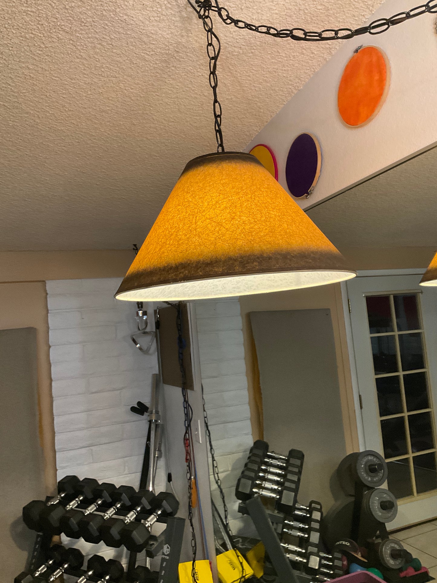 Brighten any space with this traditional hanging lamp
