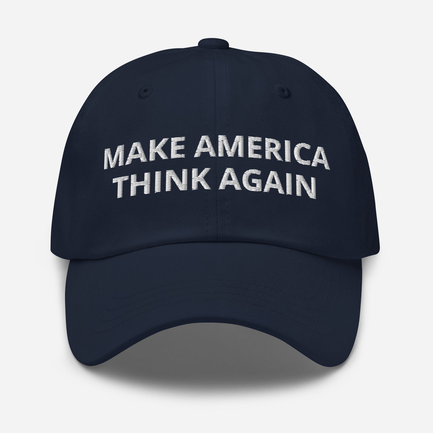 Make America Think Again Dad hat in blue