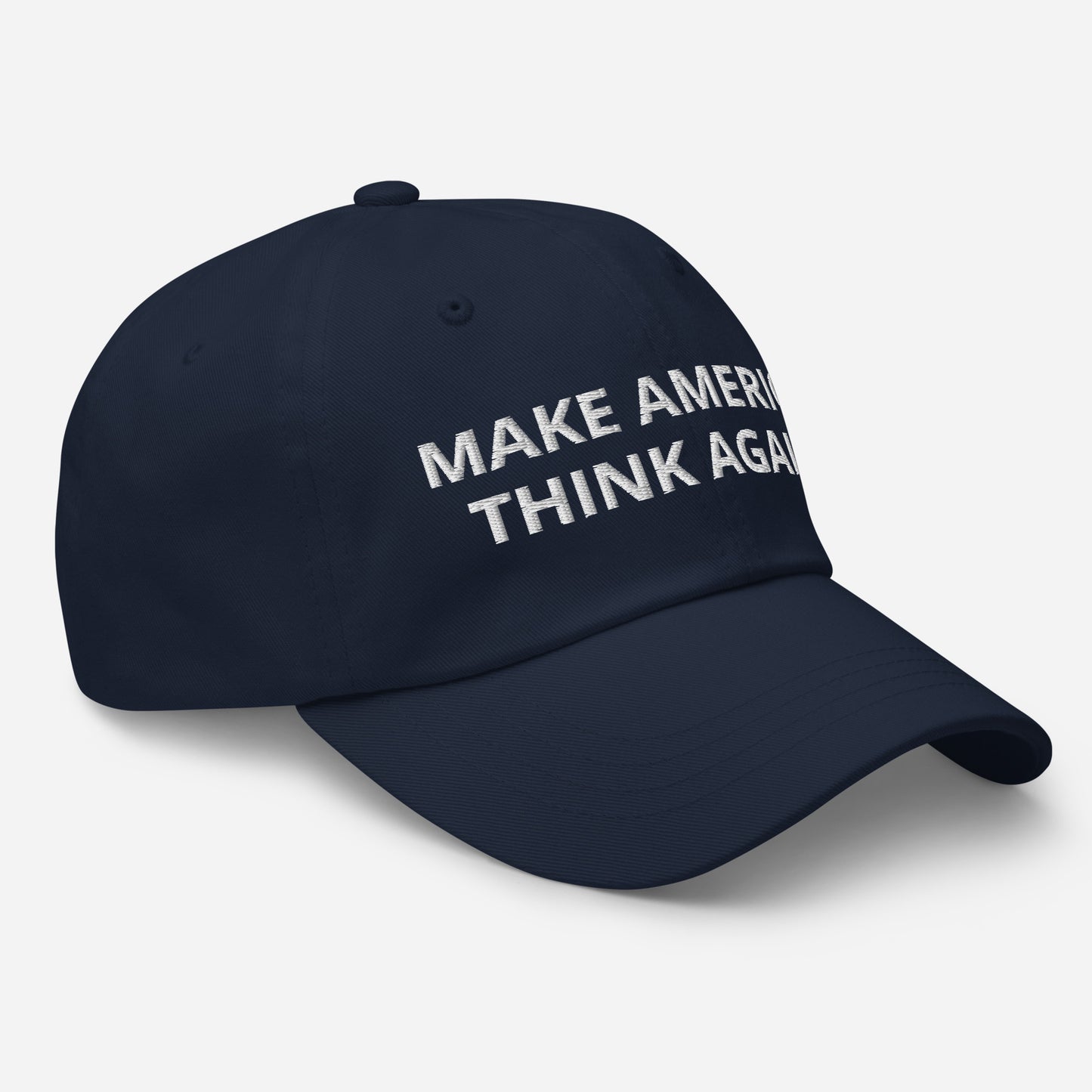 Make America Think Again Dad hat in blue